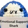 Emotional Support Shark Knitted Doll Positive Crochet Shark Gift Handcrafted Stress Relief Doll with Motivational Card Home Office Decor