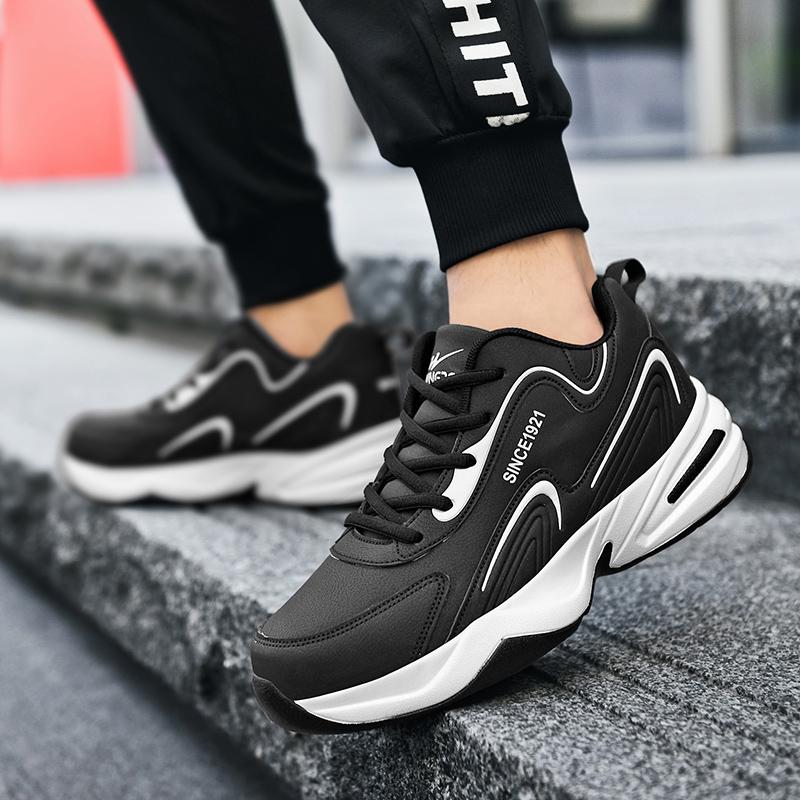 Men Sports Running Shoes Outdoor Walking Soft Casual Sneakers Fashion Designer Leather Sneaker Waterproof Men's Tennis Masculina
