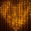 LED Herz Lichterkette Vorhanglampe Warmweiß Heiratsantrag Deko 8 Modi