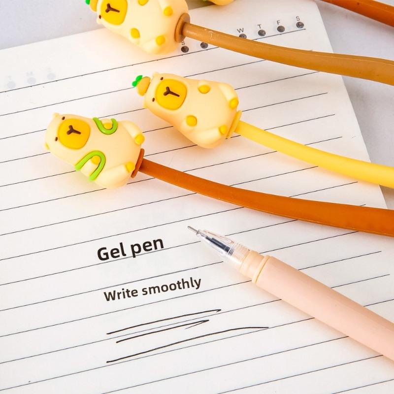 Shake Pen, Student Cartoon Capybara Signature Pen, Cute Silicone Gel Pen for Problem-solving