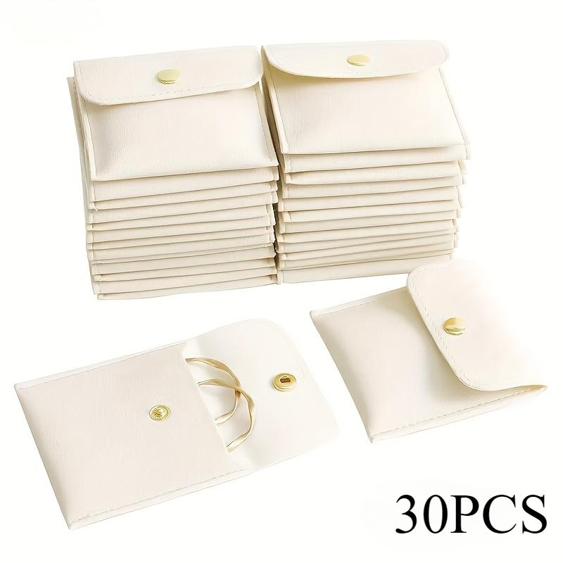 

30pcs PU Leather Jewelry Pouches with Snap Closure, 3.15×3.15 Inches, Perfect for Storing Rings, Necklaces, and Various Colors
