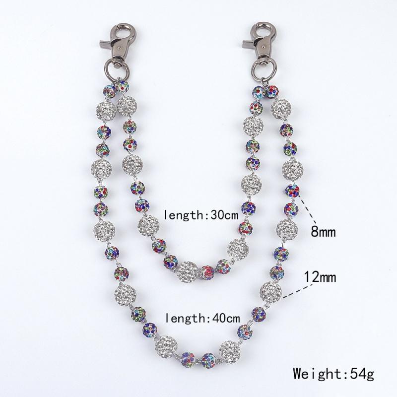 1pc Disco Ball Rhinestone Wallet Chain Hip Hop Fashion Jewelry Pendant Cluster Pants Jean Pocket Belt Chain for Men Gifts