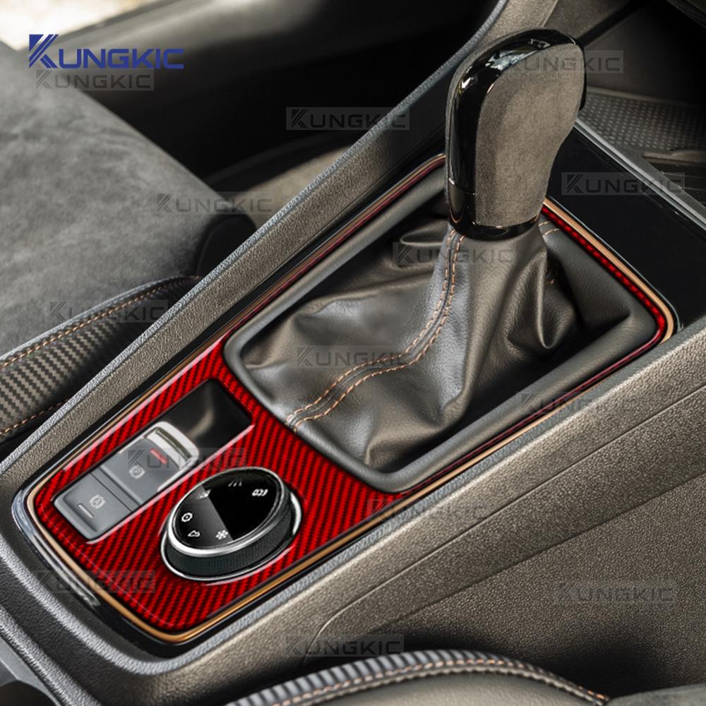 For SEAT Ateca 5F 2016-2025 For Cupra Ateca 5F 2018-2025 Real Soft Carbon Fiber Sticker LHD RHD Manual Car Gear Shift Panel Trim