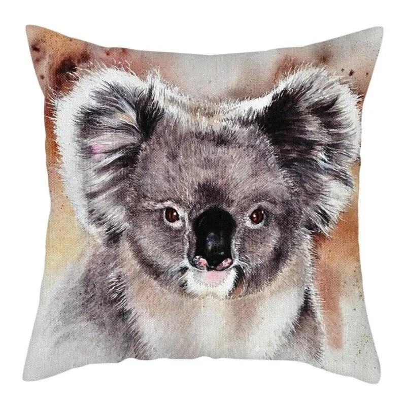 45x45cm Cute Koala Cushion Cover Cartoon Animal  Pillow  Sofa Seat Lumbar     Home Decoration