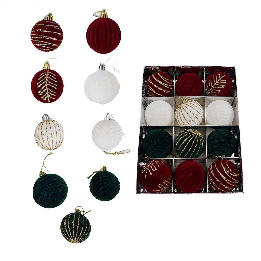 12PCS Classic Christmas Balls Perfect for Tree and Event Ornamentation