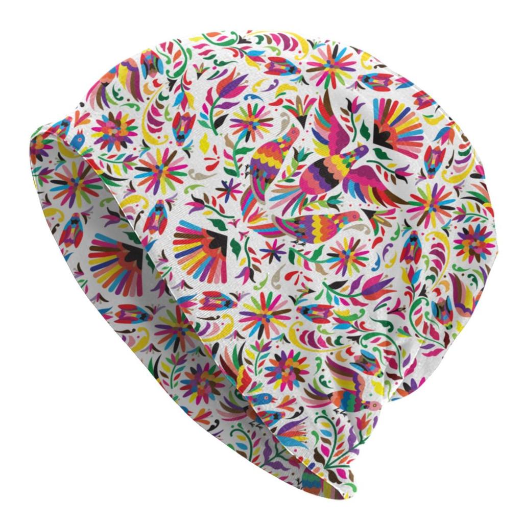 Custom Mexican Flower Skullies Beanies Caps Unisex Winter Warm Knitting Hat Women Unisex Cool Adult Bonnet Hats Outdoor Ski Cap