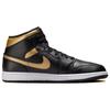 Air Jordan 1 Mid Čierna Metalická Zlatá Pánske Tenisky Biela DQ8426-071