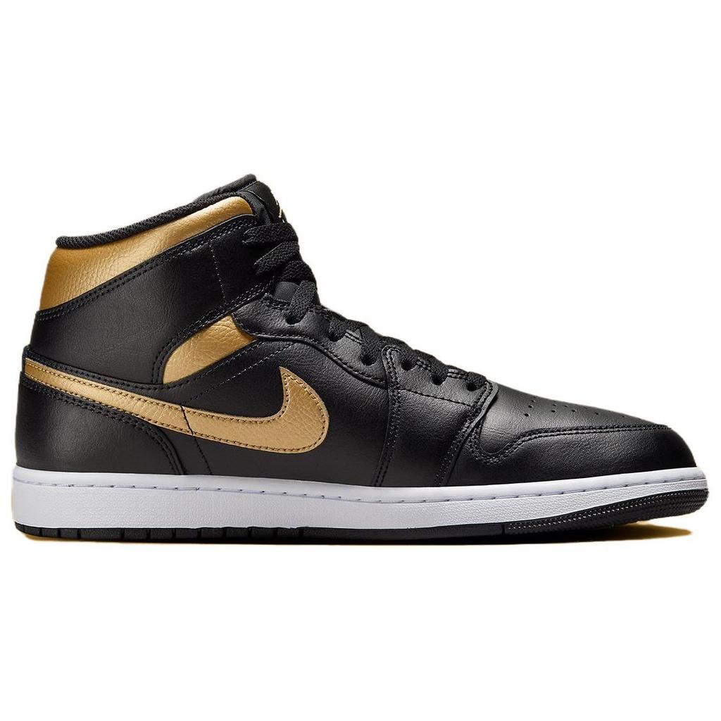 Air Jordan 1 Mid Čierna Metalická Zlatá Pánske Tenisky Biela DQ8426-071