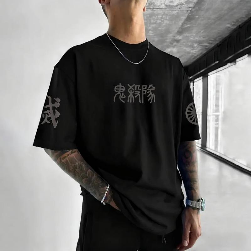 Demon Slayer Halloween Versatile Tshirt Printed Tshirt Summer New Mens and Womens Casual Tshirt