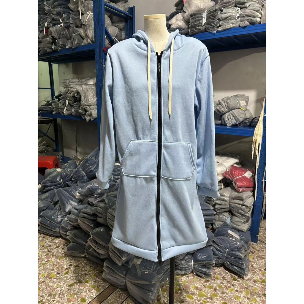 Summer Women Pocket Zipper Design Longline Hoodie Femme Casual Long Sleeve Coat and Jackets Outfits Overalls