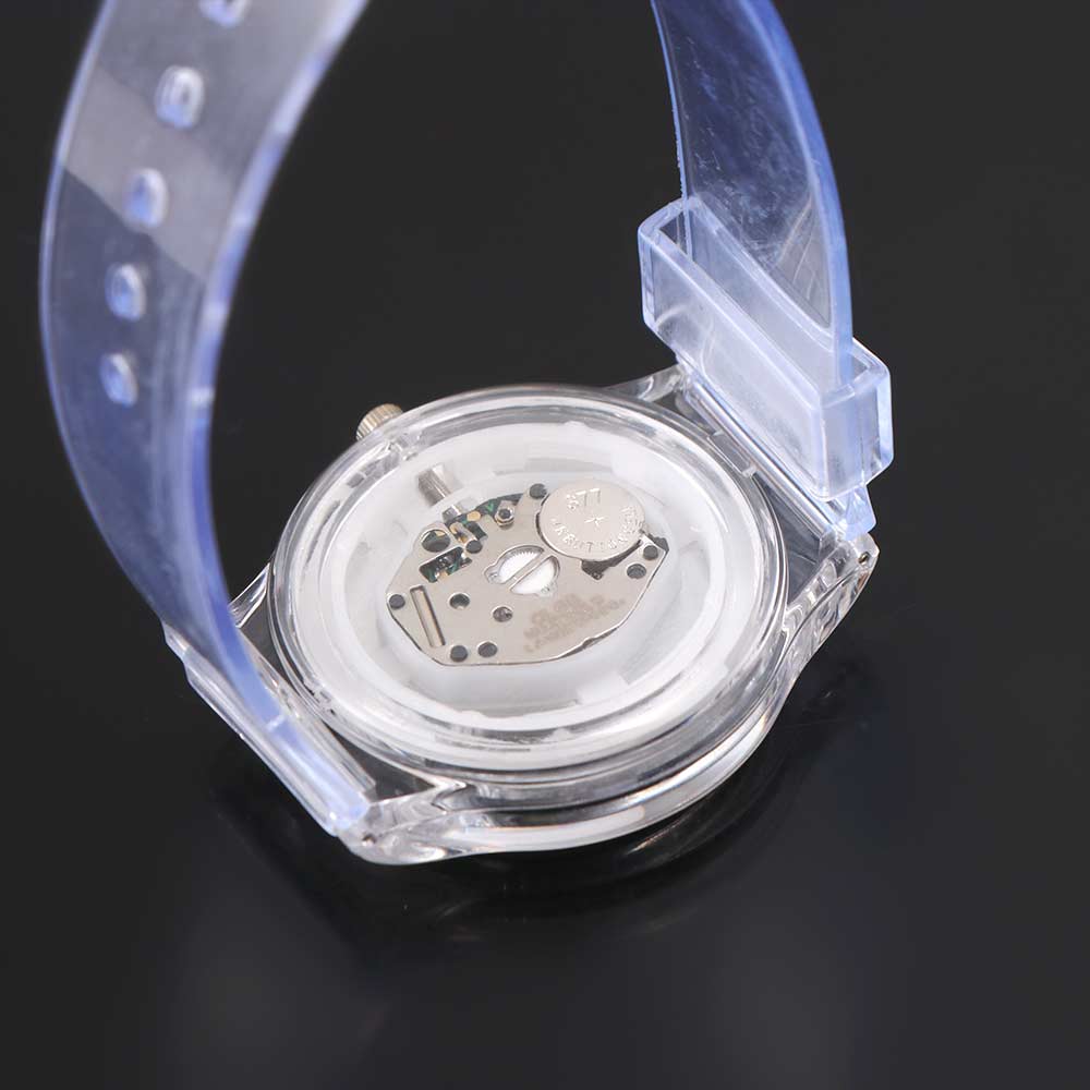 Good Sport Band PVC New Women Transparent Analog Stainless Steel Wrist Watch Watches Quartz