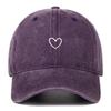 Vintage Korean Style Thin-Brim Heart Embroidery Baseball Cap - Unisex Spring/Summer Fashion