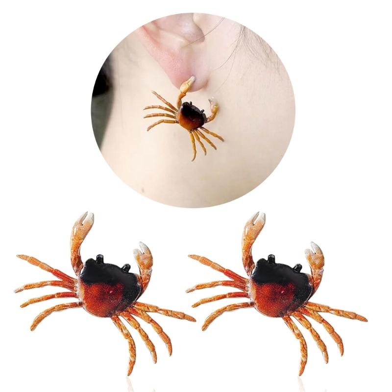 Big Crab Drop Dangle Earrings For Women Creative-Animal Resin Acrylic Earring Necklace Beach Party Gift Fashion Jewelry