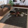 Egyptian Style Rug with Mysterious Warrior and Eagle Design Suitable for Use As an Anti-slip Game Mat for Living Room and Bedroom Sofas