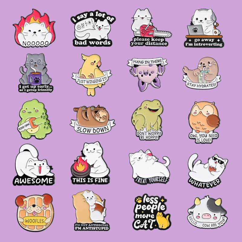 Cartoon Charming Animal Themed Pins Crafted From Alloy With Gorgeous Enamel Finish Ideal For Style Unique