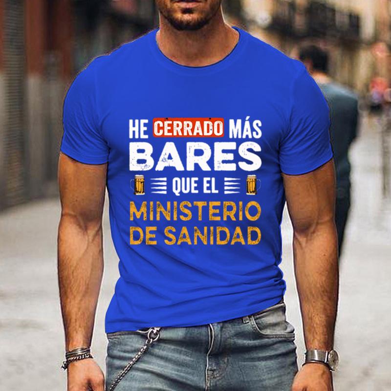 I Close More Bars T Shirt Retro Spanish Humor Geek Beer Lovers Gift Short Sleeve Unisex T-shirt Clothes Fashion Casual Tee Tops