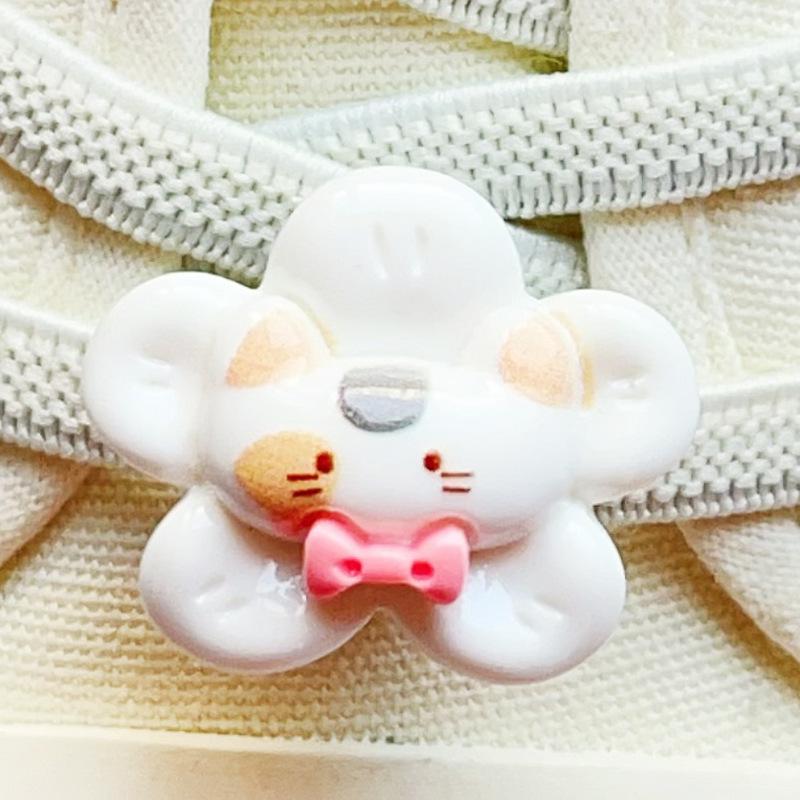 Cartoon Cat Shoelace Buckle for Children's Air Force 1 Skate Shoes - White Accessories Pendant