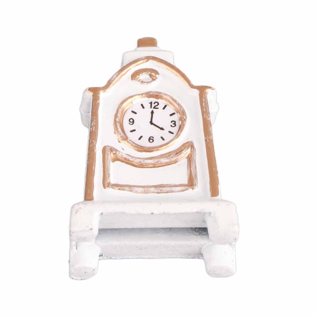 1:12 Dollhouse White Table Clock Exquisite Miniature Clock Furniture Decoration Accessories