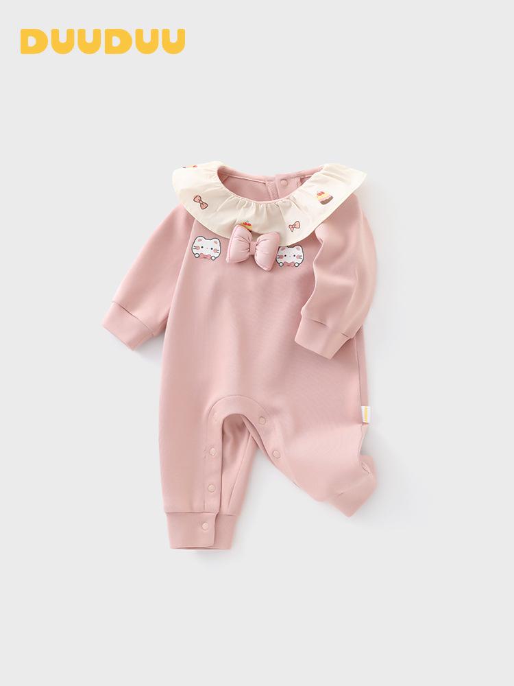 DUUDUU 2026 New Spring Long Sleeve Baby Girl Romper Jumpsuit