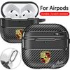 Custodia Auricolari in Fibra di Carbonio Guscio per Cuffie Bluetooth Per Airpods 2/3/4/Pro Per Porsche Macan Panamera Cayenne Cayman 911 918 Pajun CVH1