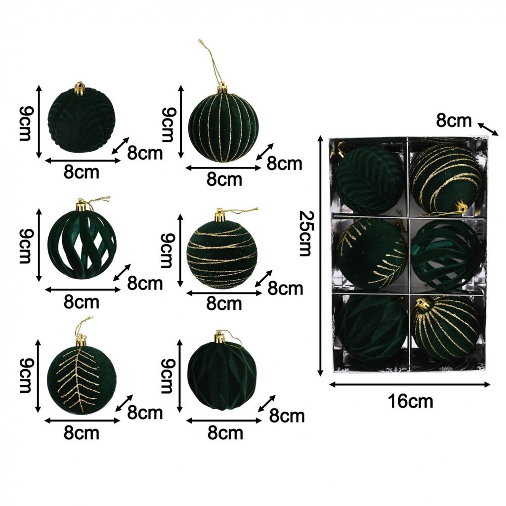 Piękny wisiorek do Twojego imprezowego zestawu 6 bombek choinkowych