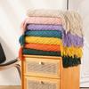 1pc Traditional-Style Striped Tassel Knit Throw Blanket, Soft Warm Casual Blanket for Sofa, Office, Bed, Camping, Travel - All Seasons