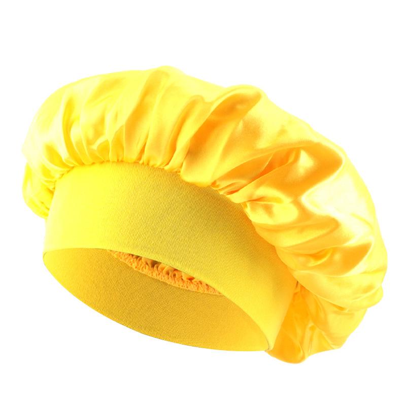 Children's satin nightcap, elastic wide-brimmed round hat, hair care headscarf hat, hot-selling spot TJM-301