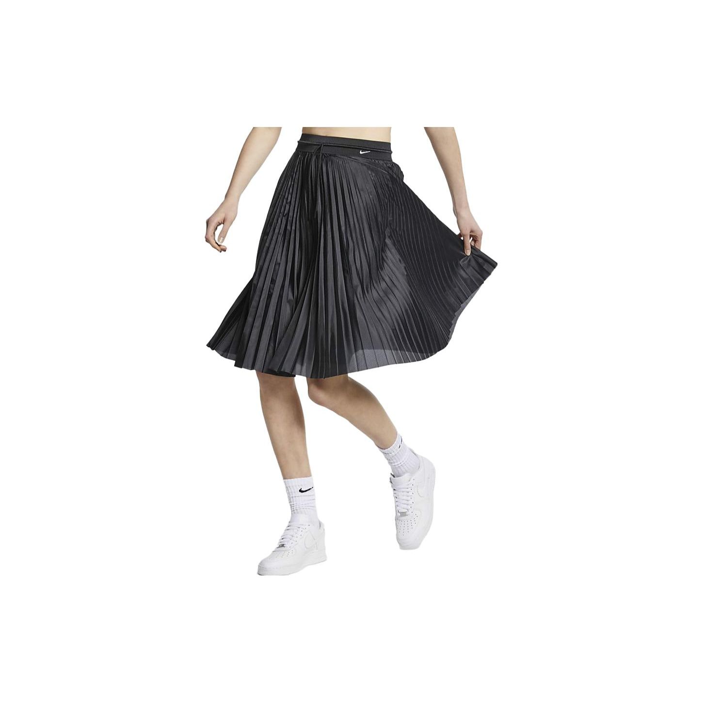 

Nike Solid Color Pleated Ruffle Skirt Women skirts Black AV8286-010 S