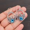 Swiss Blue Topaz Gemstone 925 Sterling Silver Jewelry Drop/Dangle Earrings 1.64" CE-2-15