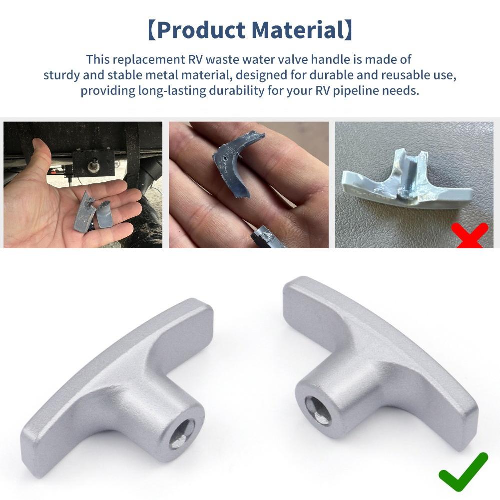 RV For Waste Valve Handle Kits with Nuts Screws and Gaskets Full Set for Convenient RV For Waste Valve Replacement