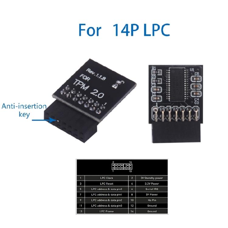 Efficient 14 Pin LPC TPM2.0 Module for Secure Platform and Data Integrity  MS -4136-4462 MS -4136-4462
