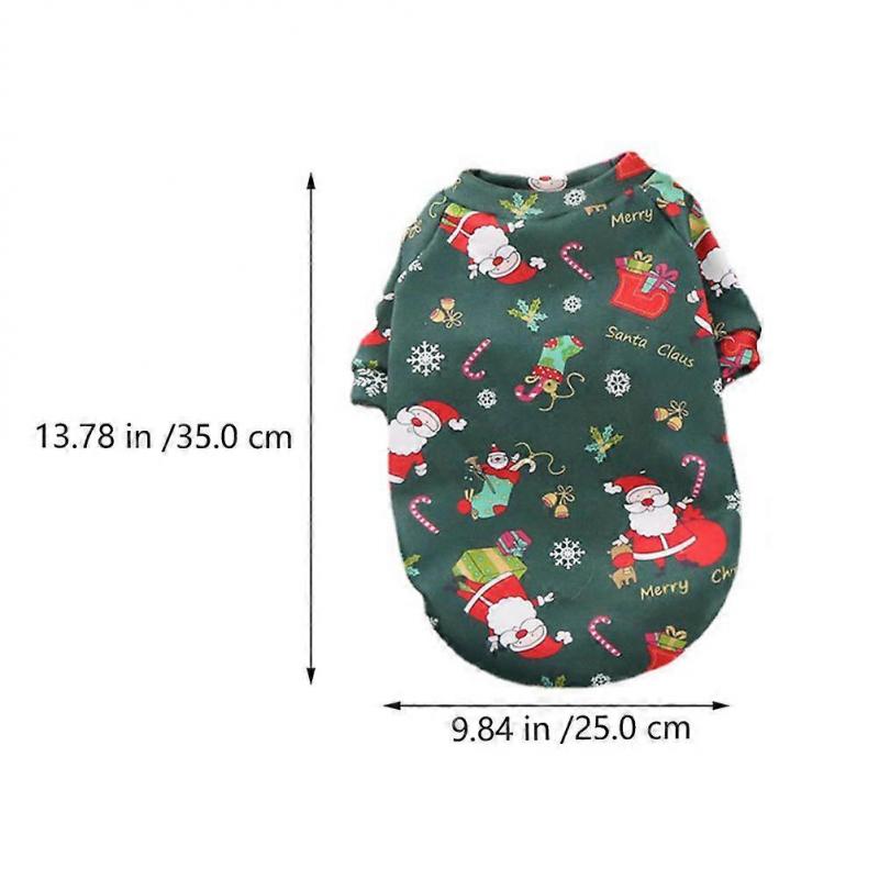 Pet Christmas Costume Dog Cat Printed Apparel for Decoration 2Pcs Set