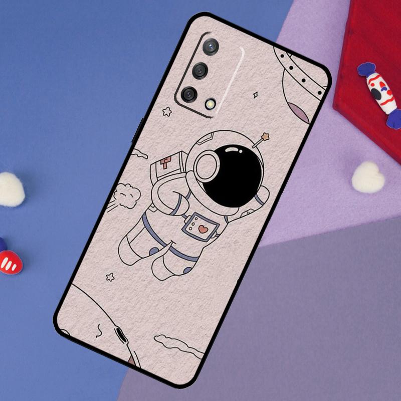 Cute galaxy Astronaut Case For Oppo A60 A80 A40 A6 A5 Pro A15 A16 A17 A57 A94 A74 A54 A76 A96 A18 A38 A58 A78 A98