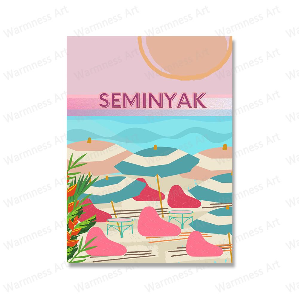 Landscape Wall Art Canvas Posters Nordic Prints Travel Bali Beach Sea Painting Pictures for Modern Living Room Home Decoration No Frame