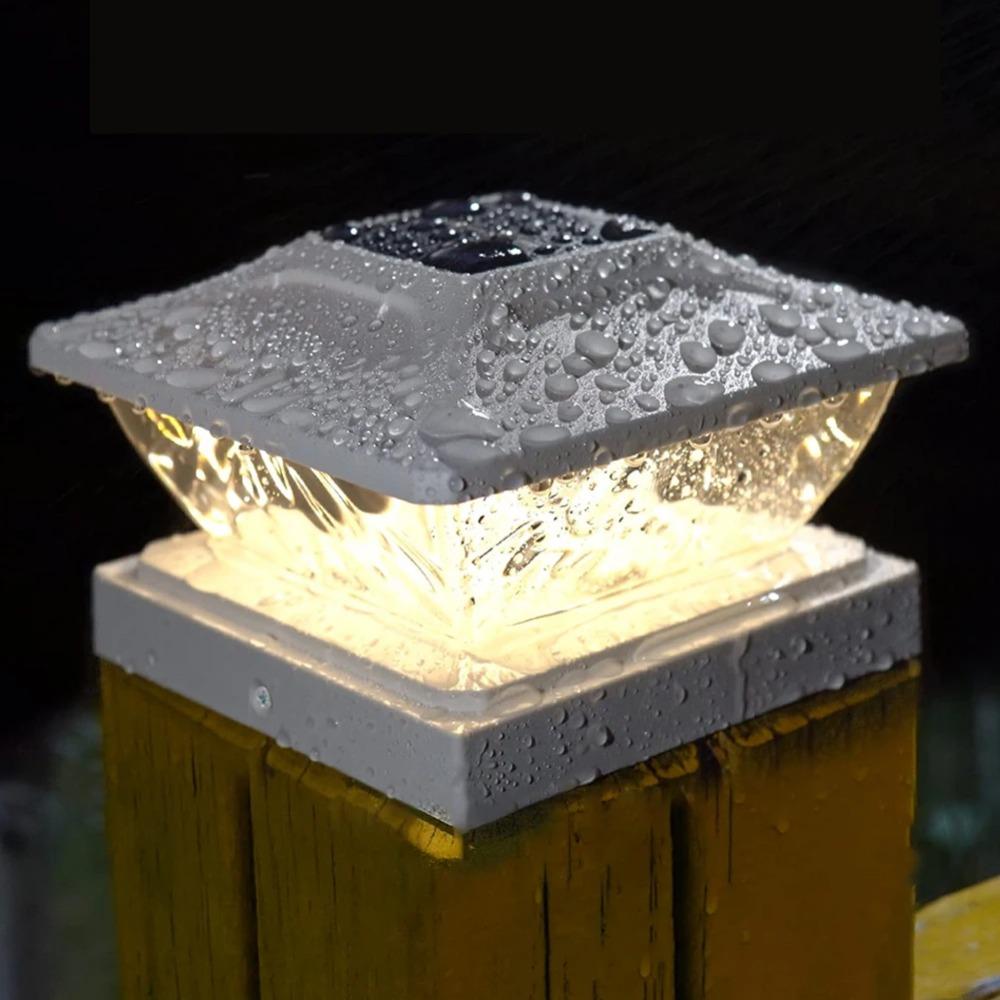 Solar Post Light Villa Column Lamp Fence Gate Pillar Head LED Lamp Waterproof Solar Outdoor Lights for Yard Patio Garden Decor