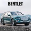 1/24 Bentayga SUV Alloy Car Diecasts & Toy Vehicles Car Model Sound and Light Pull Back Car Toys for Kids Gifts