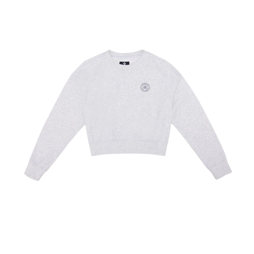 Converse Sweatshirts Women s Gray Crew Neck Moderate Regular WCH723-GGN L