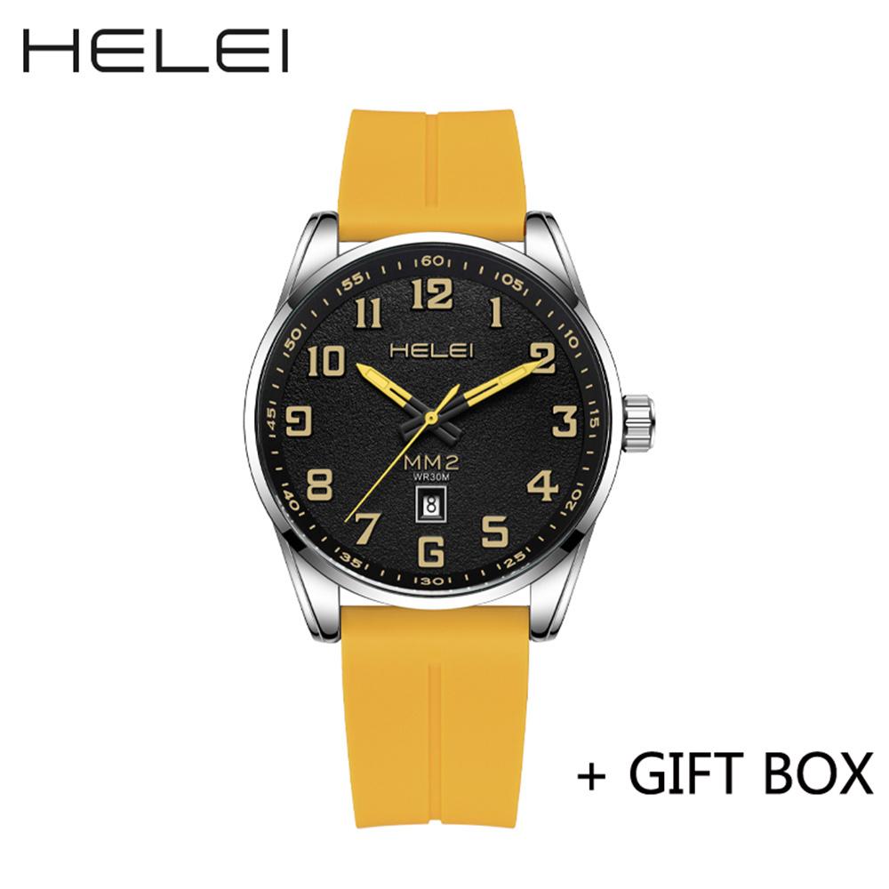 HELEI Men Watch Top Brand Luxury Military Army Waterproof Sport Male Clock Auto Date Quartz Business Original Wristwatch 9016J