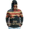 Men's Summer Long Sleeve Quick Dry Hooded Shirt with Flag Print for Outdoor Fishing Fitness Sports Sun Protection Top