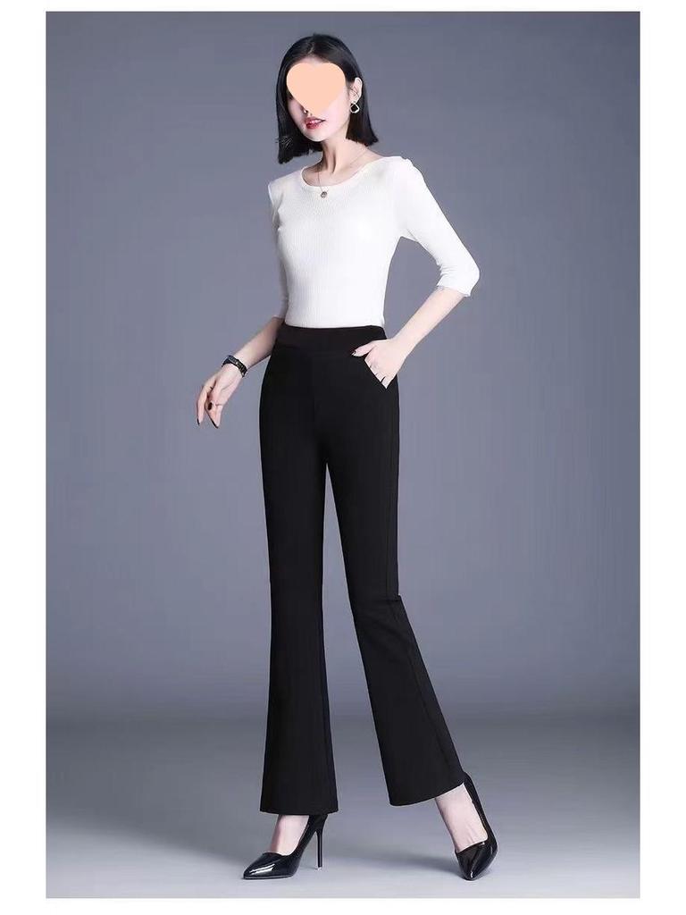 Petite Women's High-Waisted Fleece-Lined Flared Winter Pants