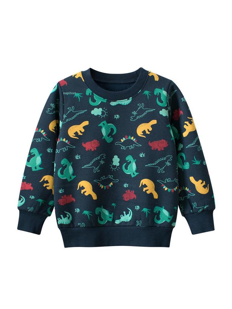 27kids Podzimní/Zimní Dětský Svetr s Kresleným Dinosaurem