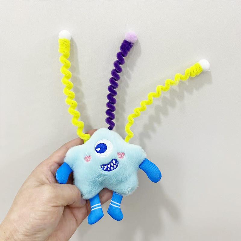 Charming Plush Keychain Toy Eye-catching Monster Design In Vibrant Colorful Options