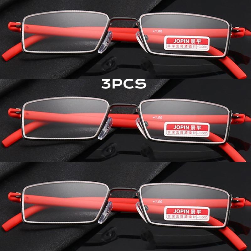 

3PCS Metal Material Anti-Blue Rayweight Reading Glasses Men Half Frame Prescription Eyeglasses Male Reading Glasses +1.0+1.5+2.0+2.5+3.0+3.5 1.5
