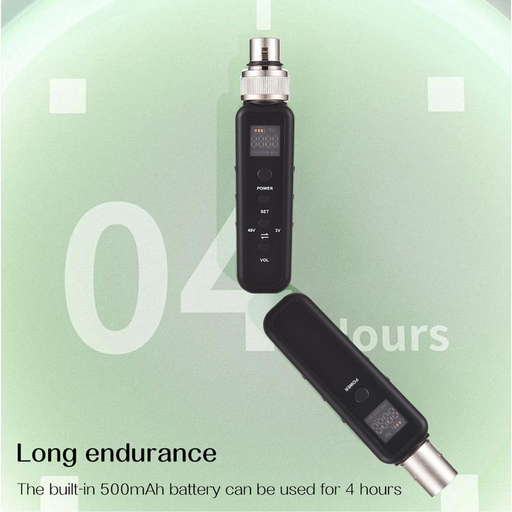 Microphone Wired to Wireless Transmitter and Receiver UHF Wireless Mic System for Audio Mixer Speaker Amplifier