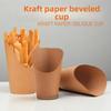 50PCS Oil-proof Disposable French Fry Cup Water Proof Eco-Friendly Kraft Paper Slanted Mouth Cup Thickened Multi-functional