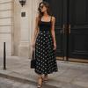 Elastic Waist Polka Dot Skirt Slim Fit Half-length Dress Elegant A-Line Skirt  Vacation