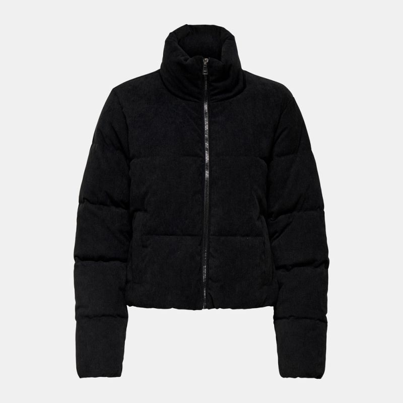 Sametová prošívaná bunda se stojáčkem a zapínáním na zip pro ženy ONLY