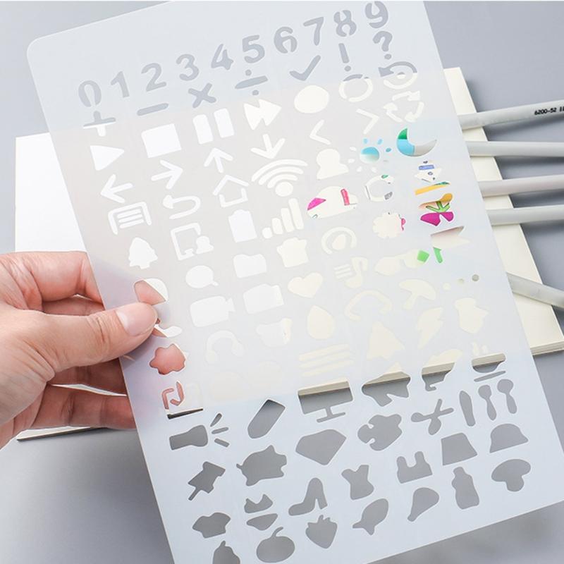 20 Peças Stencils Vazados de Letras/Números para Grafite Alfabeto Stencil Plástico Letras Stencils Caligrafia Stencil