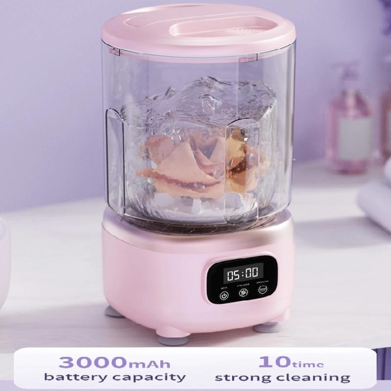 2L Wash & Dehydration-in-One Washing Machine with 390 High-Power Motor, Automatic Spin-Drying, Mini Washing Cup, and Portable Wireless Charging