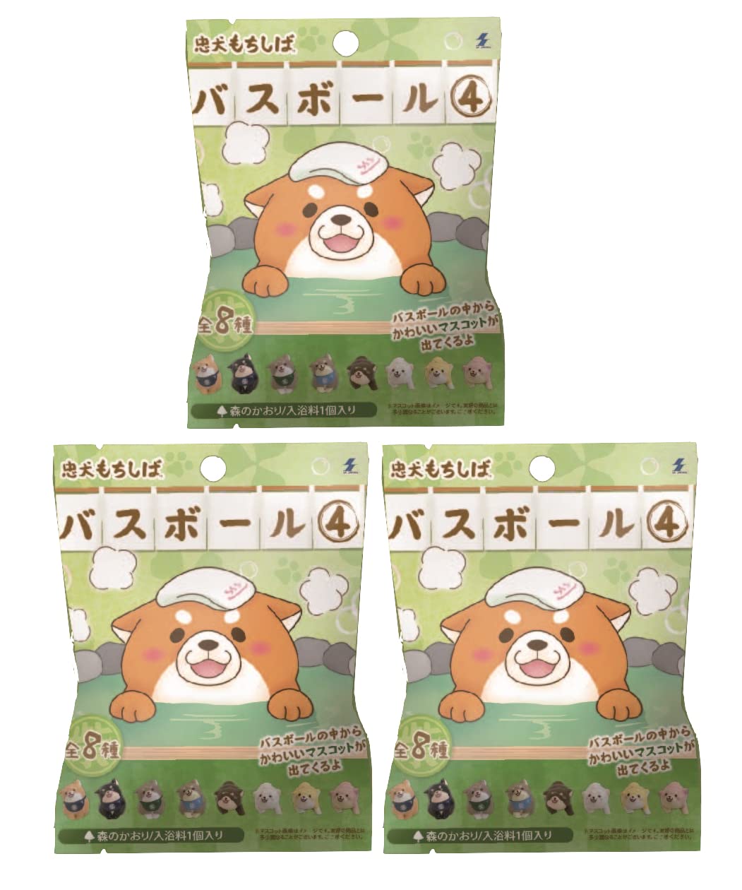 

Chuken Mochishiba Bath Ball 4 Bath Salts with Pop-Up Mascots [Set of 3]